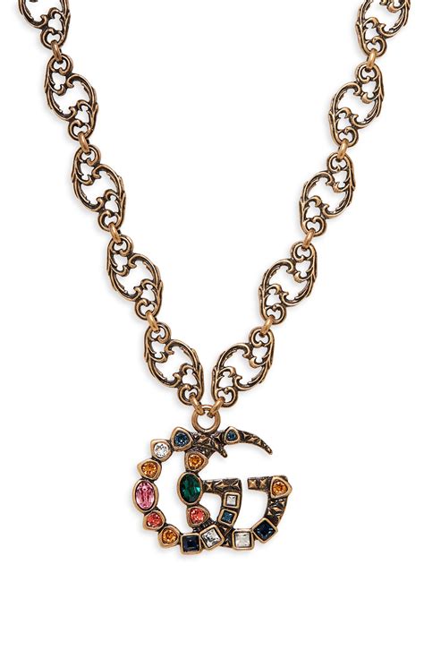 gucci crystal necklace|Gucci necklace vintage.